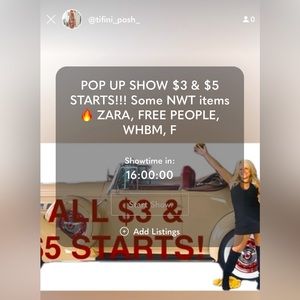 WHBM, Zara, French Connection, Free People, ALL $3 or $5 STARTS!! Some NWT